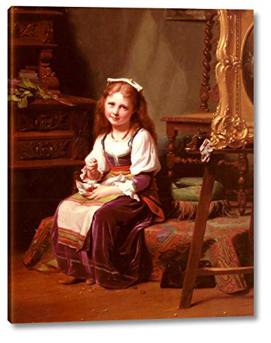 The First Cherries by Fritz Zuber-Buhler - 17" x 22" Gallery Wrap Giclee Canvas Print - Ready to Hang