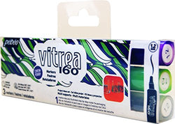 Pebeo Vitrea Gloss Markers Set of 3, Various Contemporary Colours