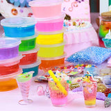 DIY Slime Kit for Girls Boys- Slime Supplies Includes Clear Crystal Slime, Glitter, Foam Beads, Fruit Slices, Fishbowl Beads, Unicorns and Mermaids Charms for Kids Slime Making