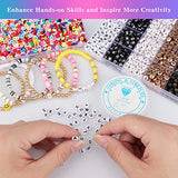 Siomia Bracelet Making Kit 1400pcs Round Acrylic Letter Beads 4x7mm A-Z Alphabet Beads with 2350pcs Clay Beads Jewelry Making Kit with Gift Pack(Mixed Color)