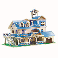 Chaoyue 3D Wooden Puzzle Doll House Style DIY Aegean Building Model Kit Handmade Assembly Wooden Puzzle Toy Gift for Girl and Boy