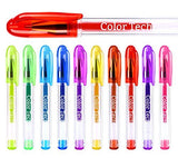 Glitter Gel Pens by Color Technik, Set of 16 Mini Glitter and Neon Glitter Pens, Best Assorted Colors, No Duplicates, 40% More Ink, Handy Travel Pack, Enhance Your Coloring Experience Now