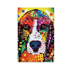 Beagle Face Canvas Print Abstract Wall Art, Art Canvas for Painting for Home Decorations, Unframe-Multi7, 16×24inch(40×60cm)