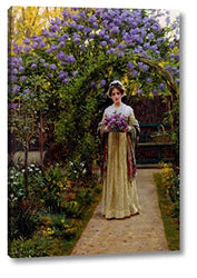 Lilac by Edmund Blair Leighton - 10" x 14" Gallery Wrap Giclee Canvas Print - Ready to Hang