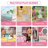 KOALA DIARY Kids Dollhouse Playset, Toddler Dollhouse Playset Miniatures Bus Toy, Portable Toy Gift Set, Gifts for Kindergarten Toddlers Preschoolers with Koala Doll