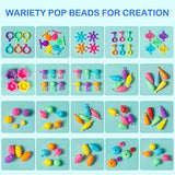 LASMEX Pop Snap Beads Jewelry Making Kit for Girls Toys Kids Pop Bead Art & Craft Creativity Kits DIY Bracelets Necklace Hairband Rings Toy for Age 3 4 5 6 7 8-Year-Old Kids Christmas Birthday Gifts