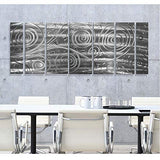 Statements2000 Abstract Extra Large Metal Art Panels 3D Indoor/Outdoor Wall Hanging Sculpture by Jon Allen, Silver, 96" x 36" - Freedom Fills the Air XL