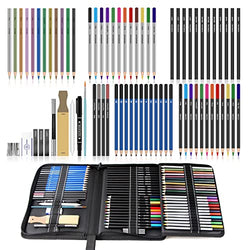 Art Supplies 74 Pieces Colored Pencils,Drawing Pencils with Zipper Case,Drawing Supplies Sketch Pencils Drawing Set for Boys,Girls,Adults,Hobbyists,Art Stuff,Coloring Pencils