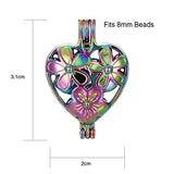 10pcs Colored Flower Pearl Beads Cage Locket Pendant-Add Your Own Pearls, Stones, Crystals, Gems to