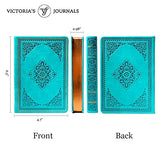 VICTORIA'S JOURNALS Leatherette Vintage Journal Hard Cover Lined Notebook Old Looking Travel Pocket Diary, Mini B6 Size 4.7'' x 6.5''