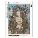 DCIDBEI Diamond Painting Golden Butterfly Girl,DIY Crystal Diamond Painting Rhinestone Embroidery Cross Stitch Kits Supply Arts Craft Canvas Wall Decor Stickers 12x16 inches
