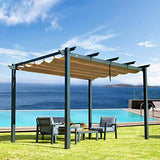 Outdoor Pergolas (2021 New) - Patio Aluminum Retractable Pergola Outdoor Gazebo Heavy Duty Grape Trellis Sunshade Canopy for Courtyard, Pool, Garden by domi outdoor living (Palawan 10x13ft)