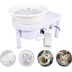 Tech-L Pottery Wheel 350W 25cm Pottery Forming Machine Art Craft DIY Clay Tool Electric Ceramics Wheel with Foot Pedal and Detachable Basin for Ceramic Work Ceramics Clay (350W 25cm)