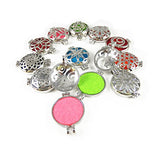 Wholesales 12pcs Mixed Silver 32mm Round Aromatherapy Pendant Locket Essential Oil Diffuser