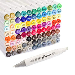 Shuttle Art 88 Colors Dual Tip Alcohol Based Art Markers,Permanent Marker Pens Highlighters with Case Perfect for Illustration Adult Coloring Sketching and Card Making