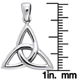 Jewelry Trends Celtic Triquetra Trinity Knot Sterling Silver Pendant Necklace 18"