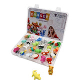 TOAOB 24PCS Novelty Puzzle Animal Eraser Collection With Plastic Compartment Storage Box