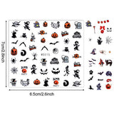 12 Sheets Halloween Nail Decals Stickers Self-Adhesive Nail Stickers Tips Witch Pumpkin Ghost Spider Nail Sticker Designs with Tweezer for Halloween Party Supplies Nails Decorations