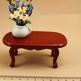 PULABO 1:12 Dollhouse Miniature Coffee Table Living Room Furniture Doll House Red Table Durable Service Practical