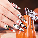 TailaiMei 12 Sheets Halloween Nail Stickers, 3D Horror Scary Wound Scar Bloody Self-Adhesive Gothic Nail Art Decals for DIY Nail Decorations (Bleading Style)