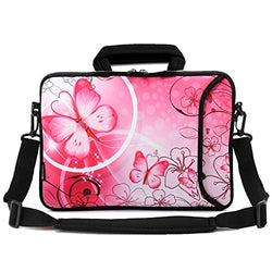 RICHEN 9.7 10 10.1 10.2 inches Messenger Bag Carrying Case Sleeve with Handle Accessory Pocket Fits 7 to 10-Inch Laptops/Notebook/ebooks/Kids tablet/Pad (7-10.2 inch, Pink Butterfly)