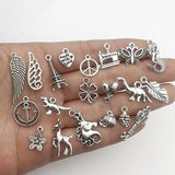 100g (about 100pcs) Craft Supplies Small Antique Silver Charms Pendants for Crafting, Jewelry