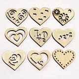 45pcs Laser Cut Wood Heart Love Embellishment Wooden Shape Craft Wedding Mothers Day Decor