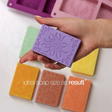 Rectangle Silicone Soap Molds - Set of 2 for 12 Cavities - Mixed Patterns - Soap Making Supplies by the Silly Pops