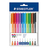 Staedtler Ballpoint Stick Pens, 43235MWP10TH