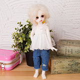 MagiDeal Lovely Lace Top Ripped Jeans Sneakers Shoes Suit for 1/6 BJD SD Dollfie LUTS DZ Doll Clothing Accessories