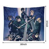 YEASHEER Attack on Titan Season 4 Poster Wall Hanging Tapestry Wall Art for Living Room Bedroom Dorm Decor in 60x51 Inches