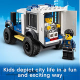 LEGO 60246 City Police Station Building Set with 2 Truck Toys, Light & Sound Bricks, Drone and Motorbike