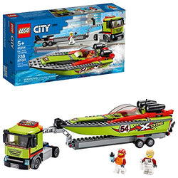 LEGO City Race Boat Transporter 60254 Race Boat Toy, Fun Building Set for Kids (238 Pieces)