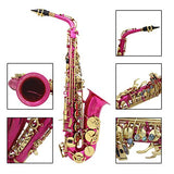 ammoon Saxophone Brass Engraved Eb E-Flat Alto Sax with Case Cleaning Cloth Belt Brush