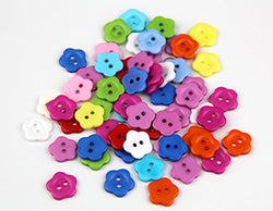 RayLineDo One Pack of 325x New 15mm Plum Flower Plastic The Button/Sewing Lots Mix