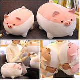 Levenkeness Soft Fat Pig Plush Hugging Pillow,Cute Piggy Stuffed Animal Doll Toy Gifts for Bedding, Kids Birthday, Valentine, Christmas (Pink, 19.7")