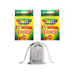 KKBESTPACK Crayola Crayons 24 ct 2PK Bundle with Travel Pouch …
