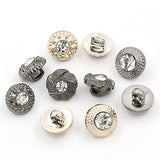 Stock Show 100Pcs Fancy Vintage Style Round White Diamond Rhinestone Buttons Galore Buttons, 11mm