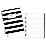 Cambridge Business Notebook, Hardcover, 80 Sheets, 9-1/2 x 7", Fashion, Black/White Stripe (59012)