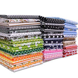 CJINZHI Fat Quarters Fabric Bundles, 56 pcs/lot Top Cotton 5.9" x 5.9" (15cm x 15cm) Squares Patchwork, Precut Quarter Sheets & Different Pattern for DIY Sewing Mask & Quilting Craft.