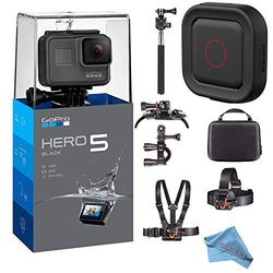 GoPro HERO5 Black Camera + Voice Activated Remote Starter Bundle W/Accessories