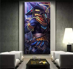 Diamond Painting Kits for Adults/Kids,Egyptian God Anubis 24x48in Square Full Drill 5D DIY Diamonds Dot Embroidery Large Pictures Rhinestone Diamond Art Craft for Home Wall Decor Gift 60x120cm