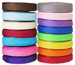 Ribbon for Crafts-Hipgirl 75 Yards 1/4" Grosgrain Ribbon Set For Gift Package Wrapping, Hair Bow