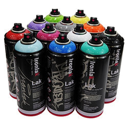 Ironlak 400ml Popular Colors Set of 12 Graffiti Street Art Mural Spray Paint