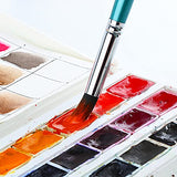 Artage Round Paint Brush Set 8pcs Velvet Touch for Watercolor Gouache Acrylic Ink Tempera Painting