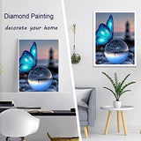 Huacan Butterfly Diamond Painting Kits, Full Drill AB Round Diamond Art Kit for Adults Wall Decor 11.8x15.7in/30x40cm