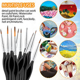 15 Pcs Detail Paint Brushes Set, Miniature Paint Brushes Artist Paints Brush Set with Ergonomic Handle Suitable for Acrylic Painting, Oil, Watercoloring, Face, Nail, Scale Model Painting, Line Drawing