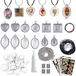 Konsait Girls Jewelry Making Kit,DIY Jewelry Craft Pendant Necklace Bracelet Crafting Set with Glass Beads Charms for Kids and Teen Girls Gifts,Make 10 Necklaces and 2 Bracelets with Craft Supplies