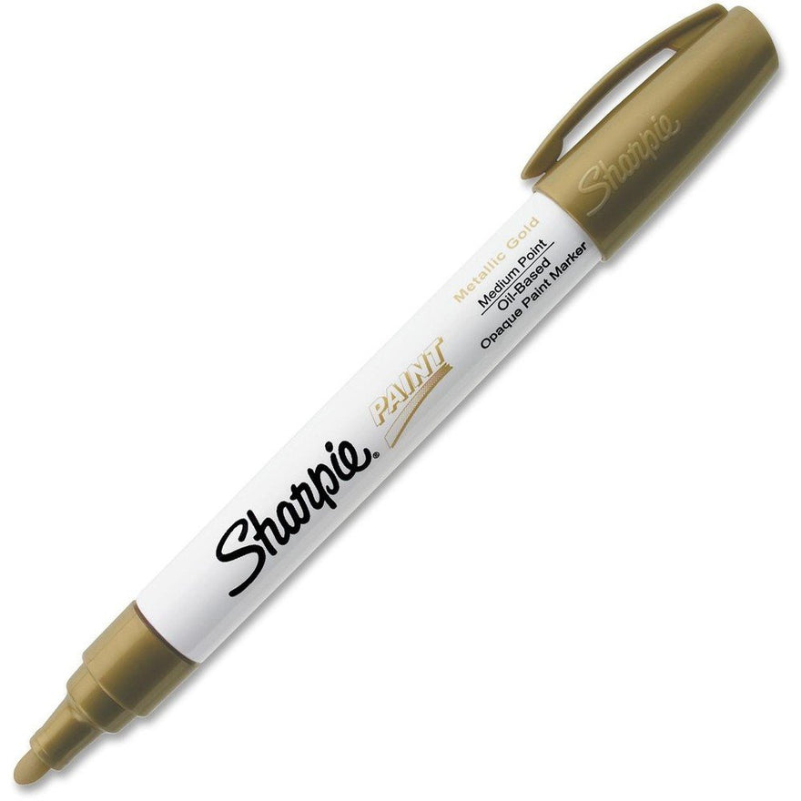 Sharpie Oil-Based Paint Marker, Medium Point, Metallic Gold, 1 Count - Great for Rock Painting