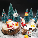 EMiEN 45PCS Winter Christmas Miniature Ornament Kits for DIY Christmas Scene Fairy Garden Dollhouse Home Décor, Mini Christmas Trees, Snowman for Christmas Party Decoration Micro Landscape Accessories